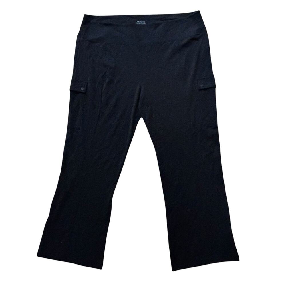 Athleta Cargo Pant Black Pockets Pull On Athleisure Women's Size 3X